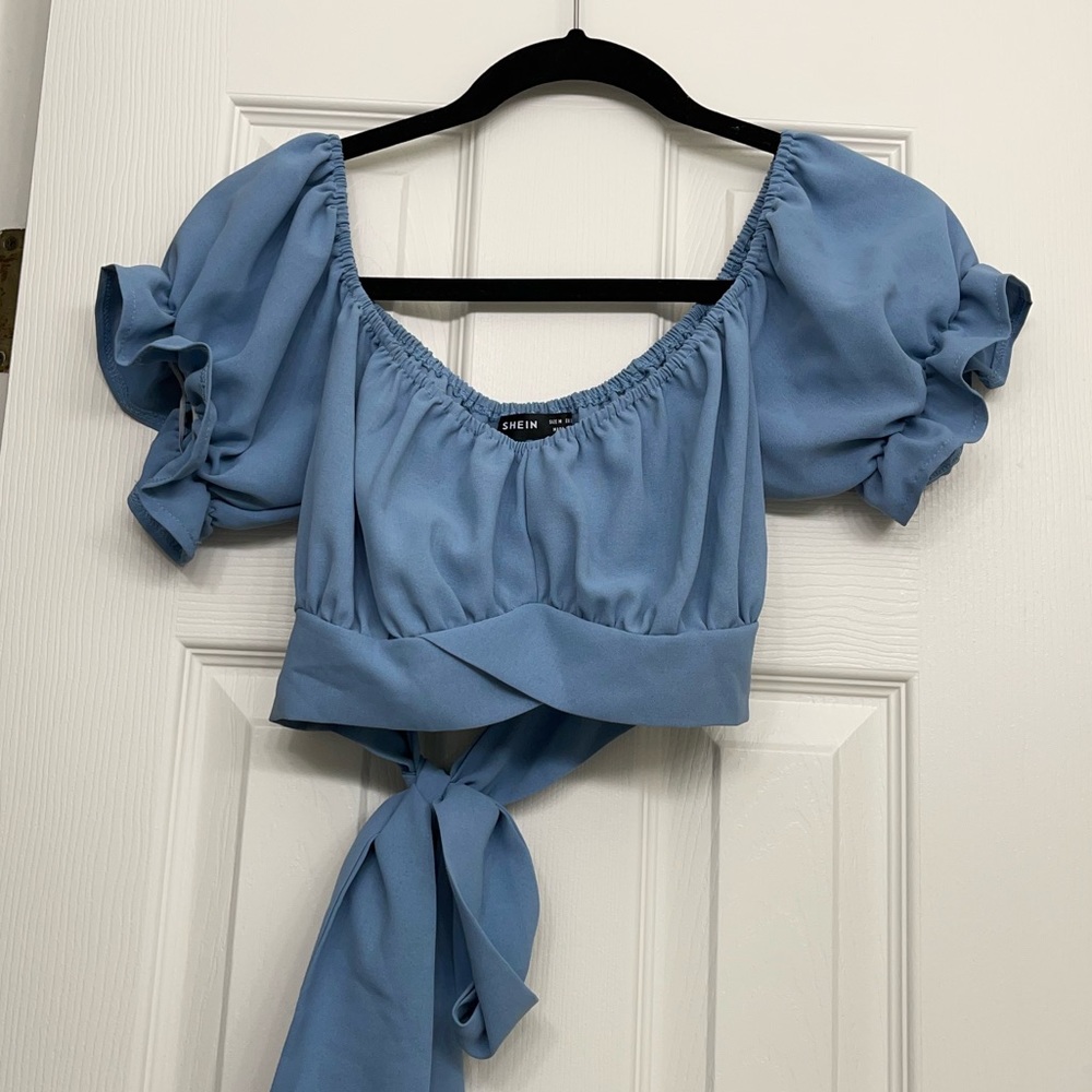 Blue Crop Top